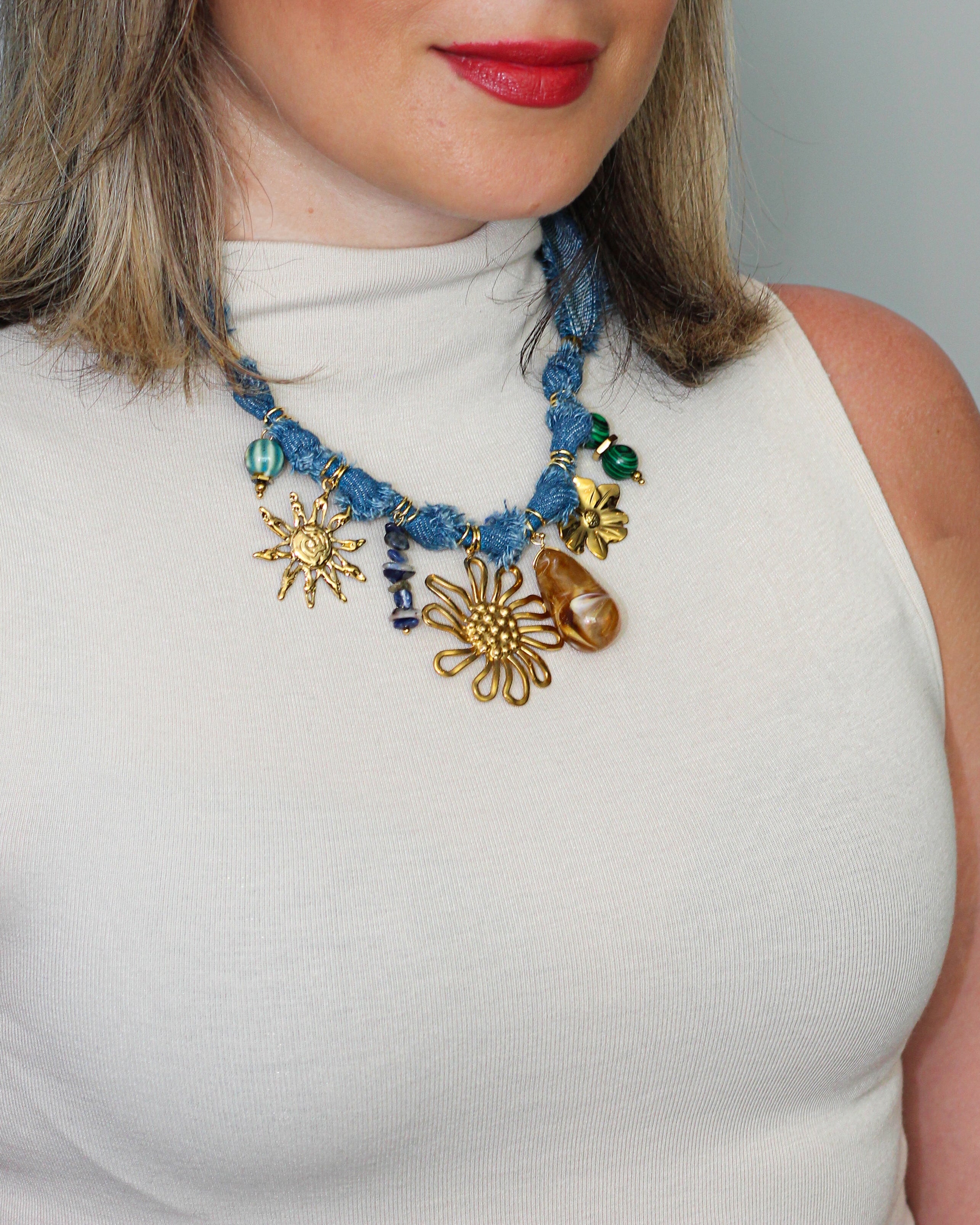 Blue Garden Paris Necklace