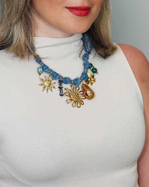 Blue Garden Paris Necklace